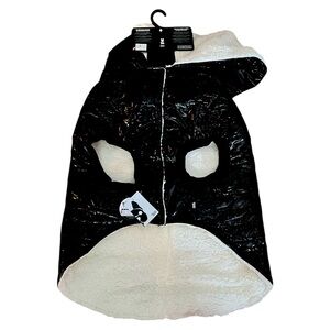 NWT Silver Paw Black Puffer Dog Coat Jacket 4XL XXXXL